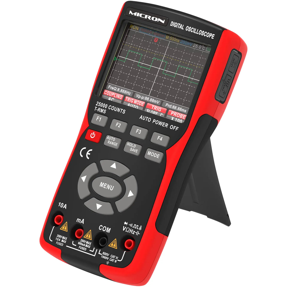 Micron 50MHz LCD Handheld Oscilloscope & Digital Multimeter