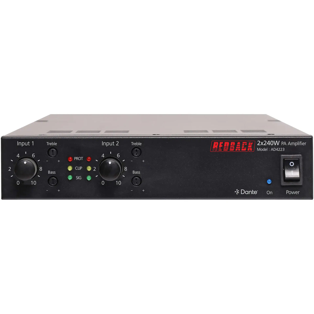 Redback 2 x 240W Public Address (PA) Dante Zone Amplifier
