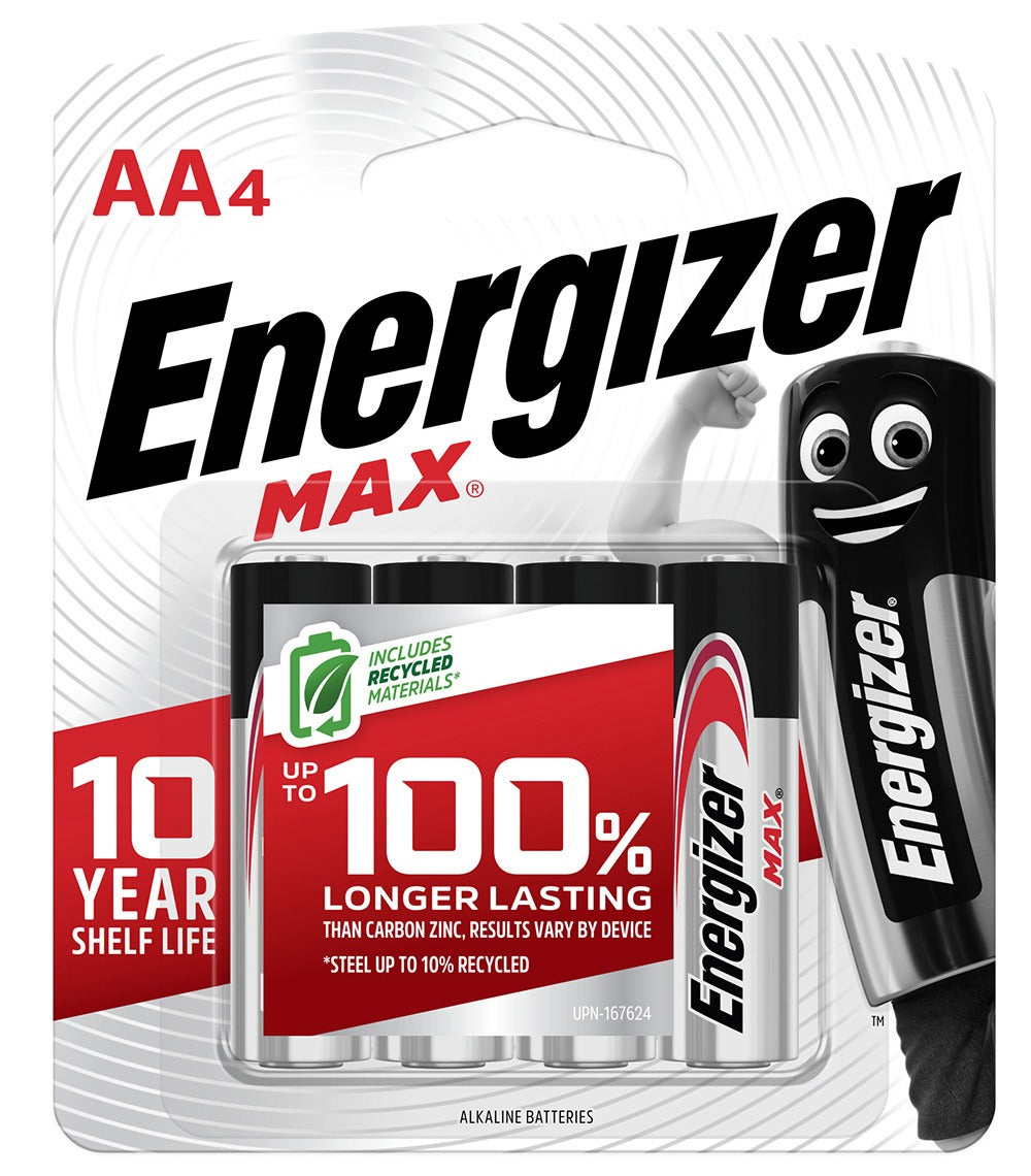 Energizer MAX AA Alkaline Batteries (Pack of 4)