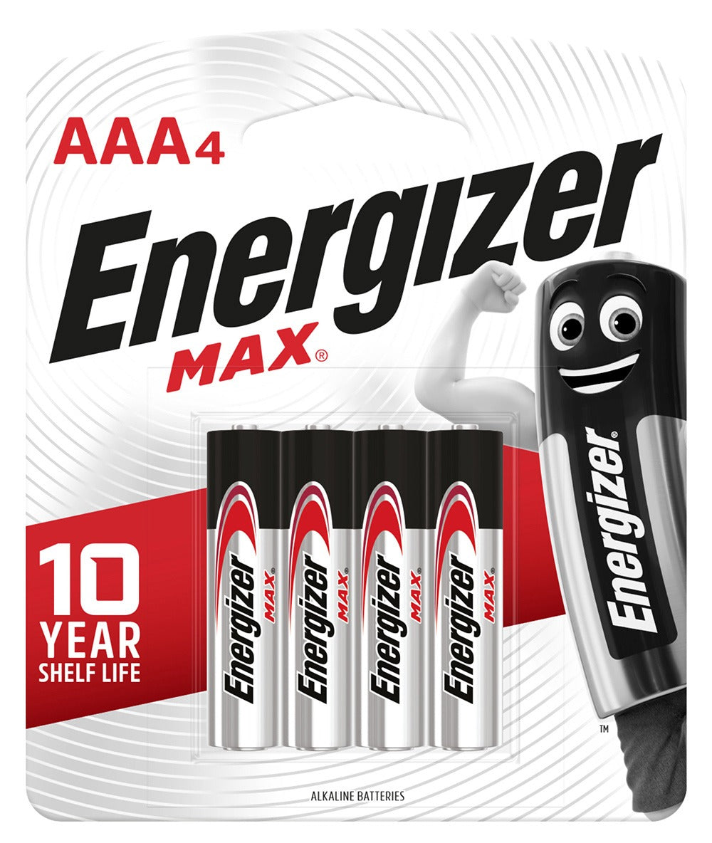 Energizer MAX AAA Alkaline Batteries (Pack of 4)