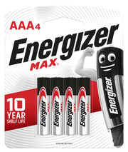 Energizer MAX AAA Alkaline Batteries (Pack of 4)