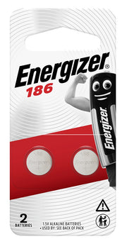 Energizer 186 Alkaline Button Batteries (Pack of 2)