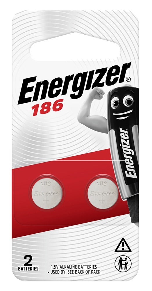 Energizer 186 Alkaline Button Batteries (Pack of 2)