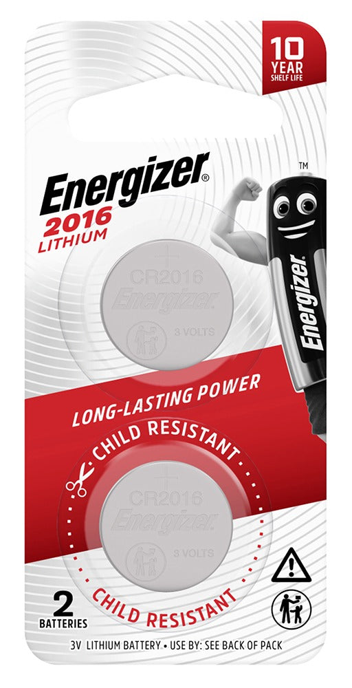 Energizer CR2016 Lithium Coin Batteries (Pack of 2)
