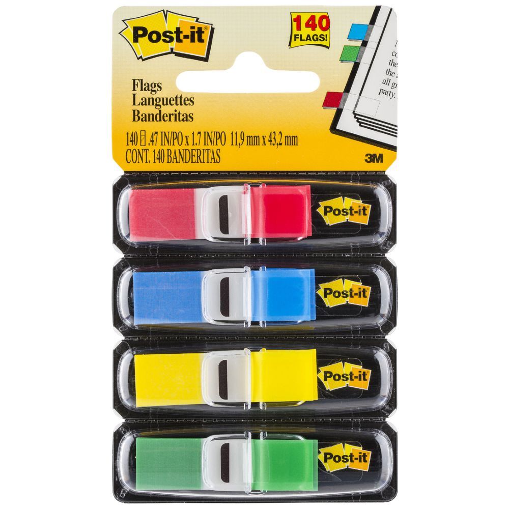 Post-It Mini Flags - Assorted Colours (140 Flags)