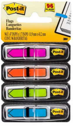Post-It Mini Arrow Flags - Assorted Bright Colours (96 Flags)