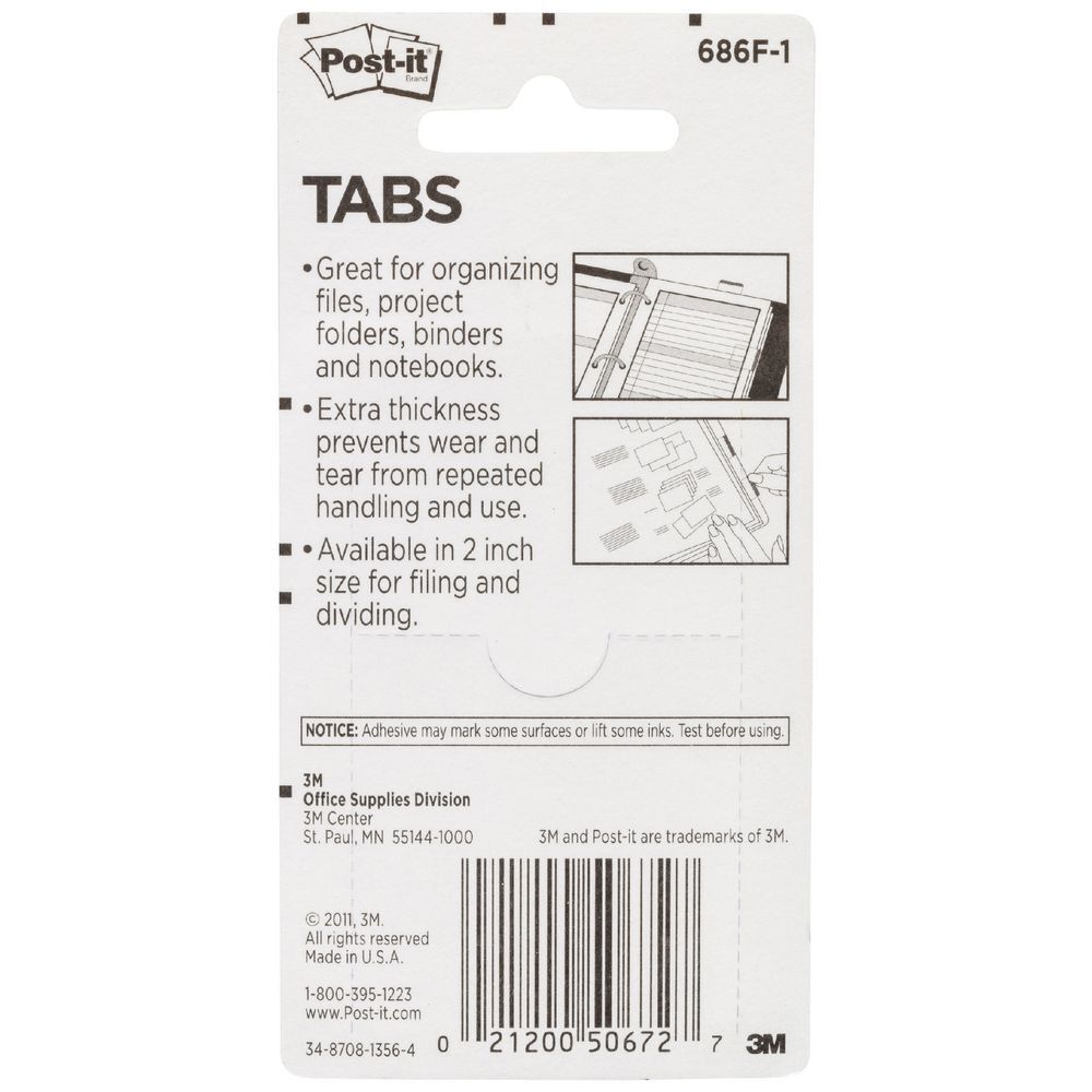 Post-It Filing Tabs: Primary Colours 51 x 38mm (24 Tabs)