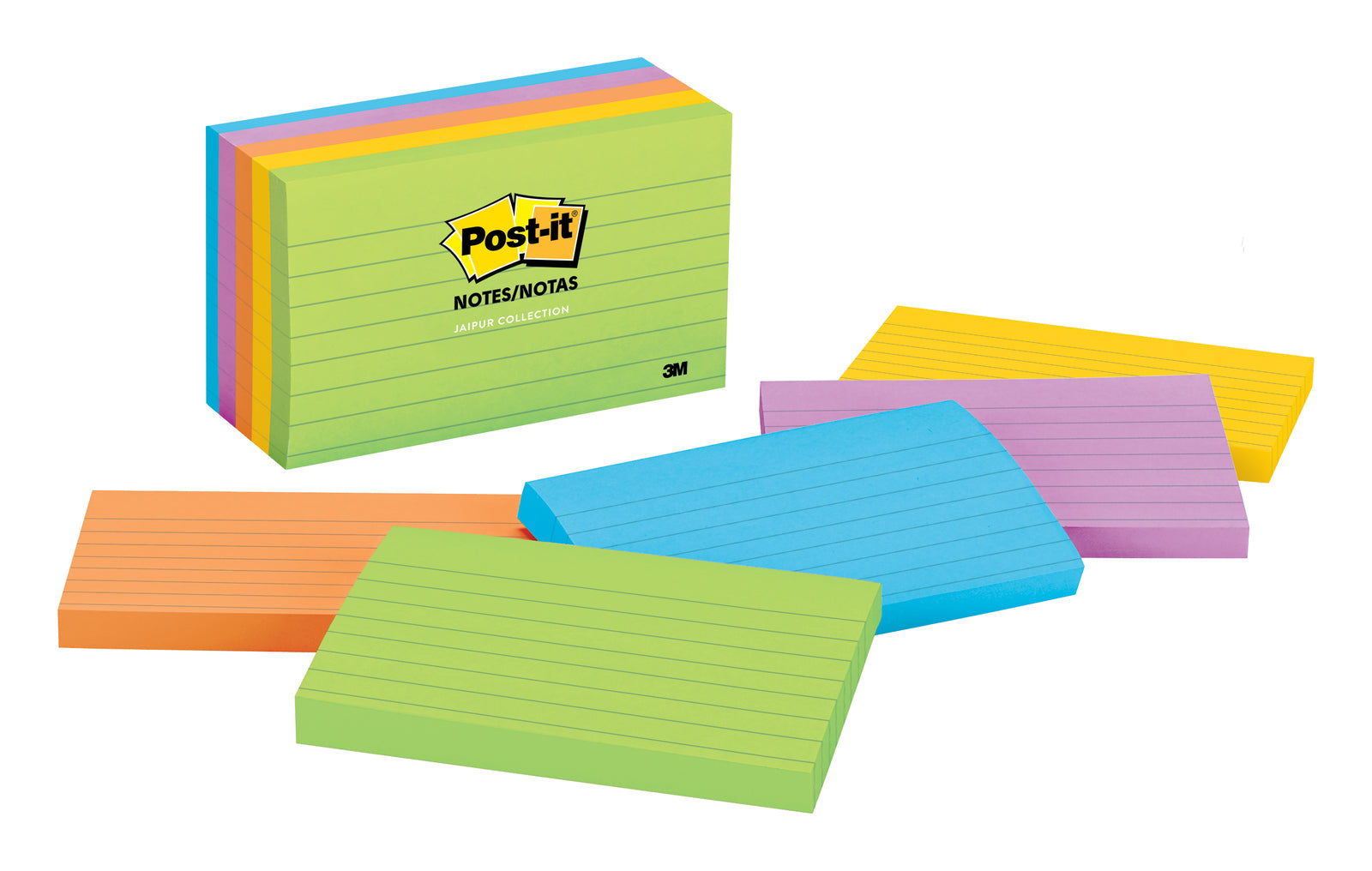 Post-It Notes: Jaipur Lined Collection - 76mm x 127mm: 100 Sheets (5 Pack)