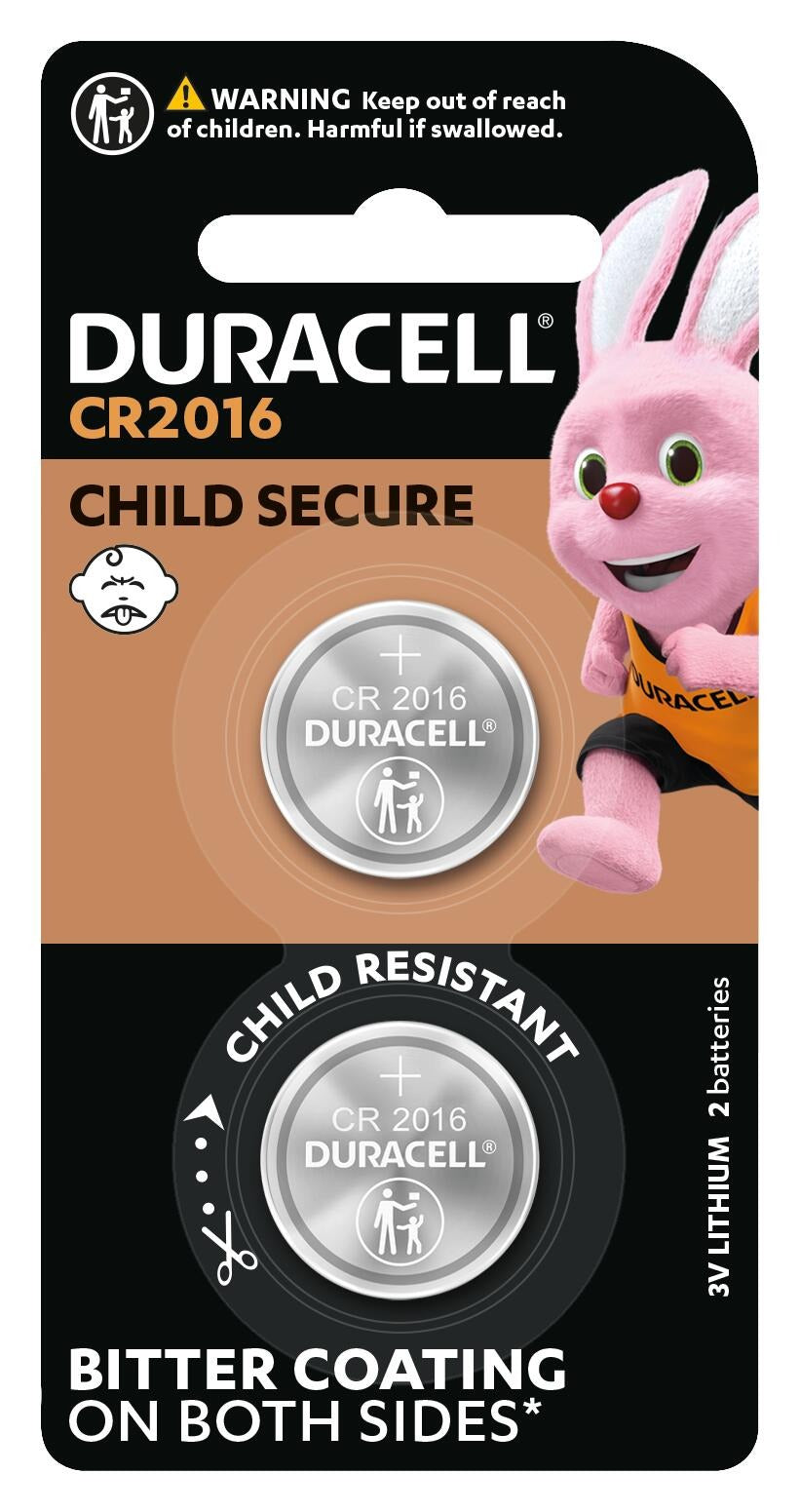 Duracell CR2016 Lithium Coin Batteries (Pack of 2)