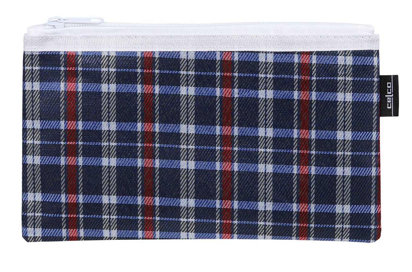 Celco Tartan Pencil Case - 235 x 130mm, 1 Zip (Pack of 10)