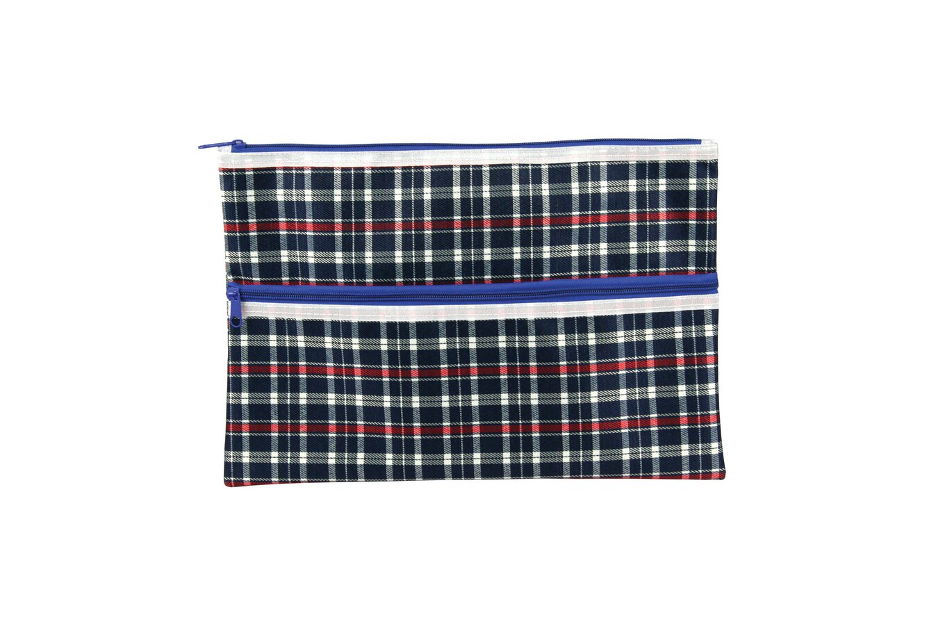 Celco Tartan Pencil Case - 375 x 264mm, 2 Zip (Pack of 10)