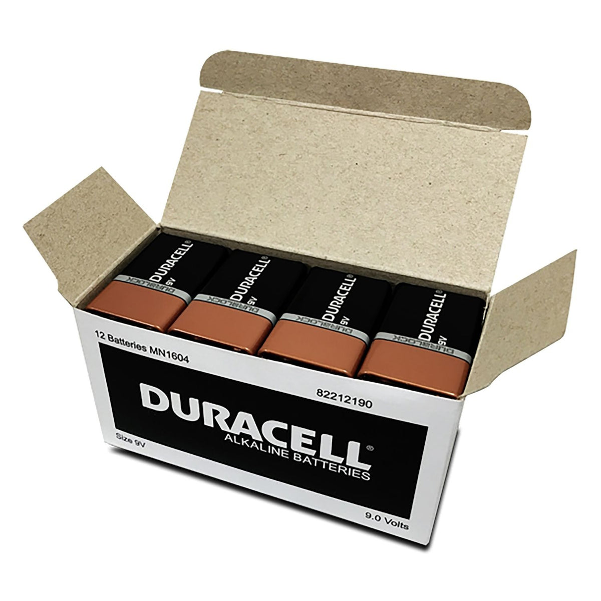 Duracell Alkaline 9V Batteries - Bulk (Box of 12)