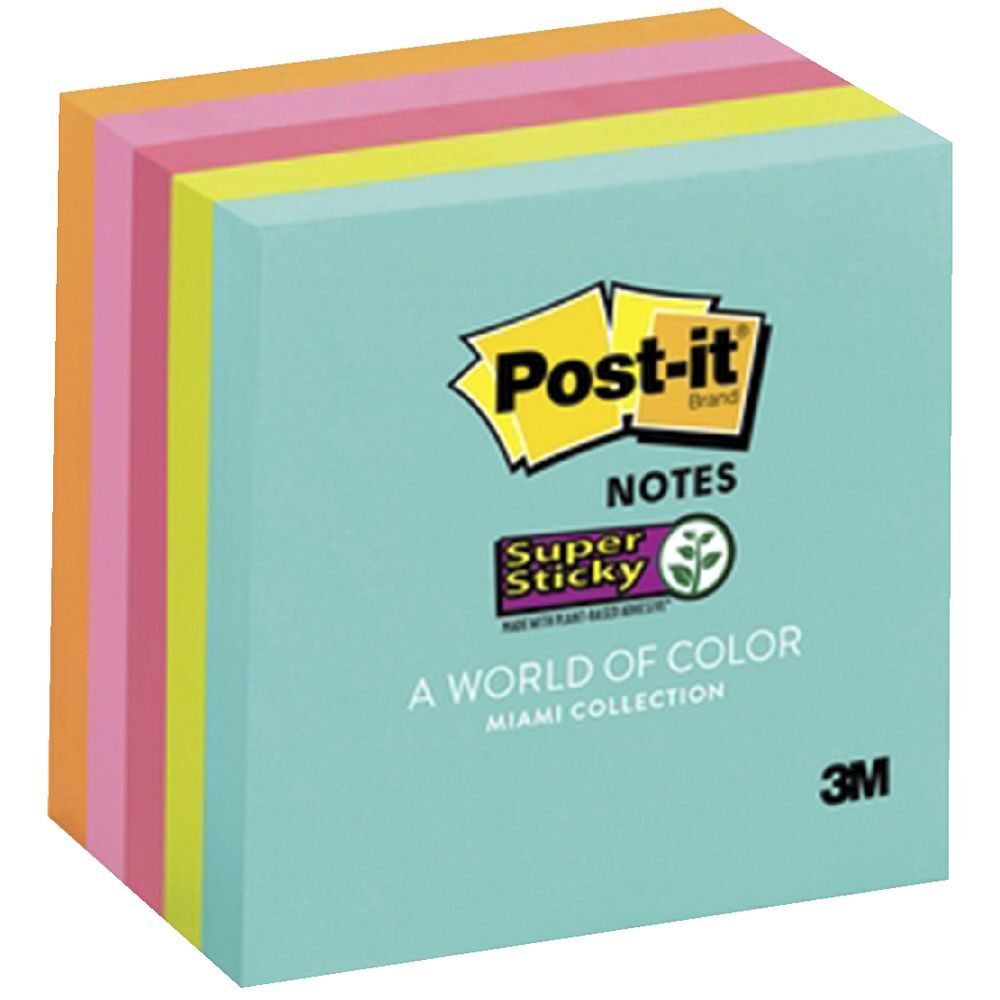 Post-It Notes: Miami Collection - 76mm x 76mm: 90 Sheets (5 Pack)