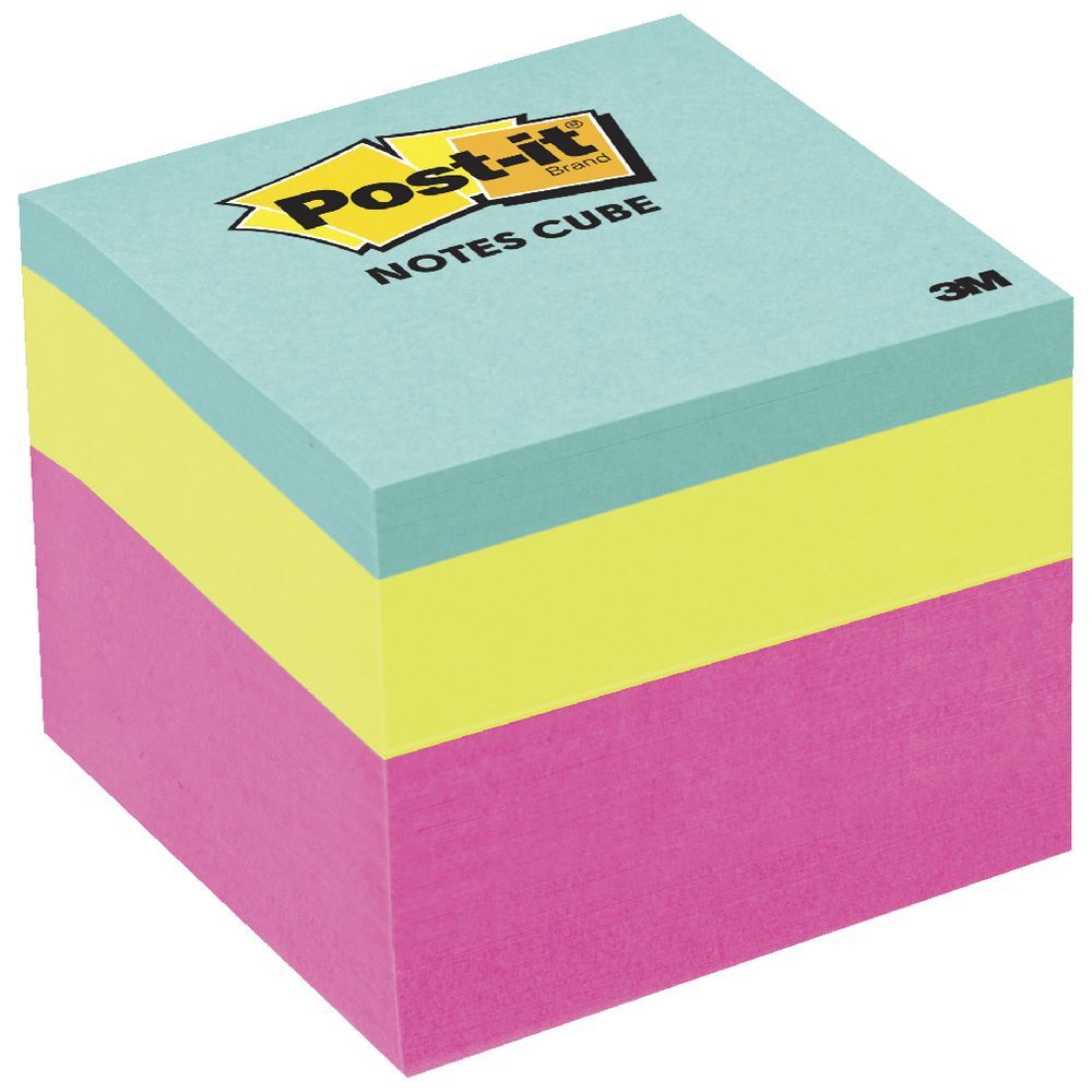 Post-It Notes Cube: Brights - 47.6mm x 47.6mm (400 Sheets)