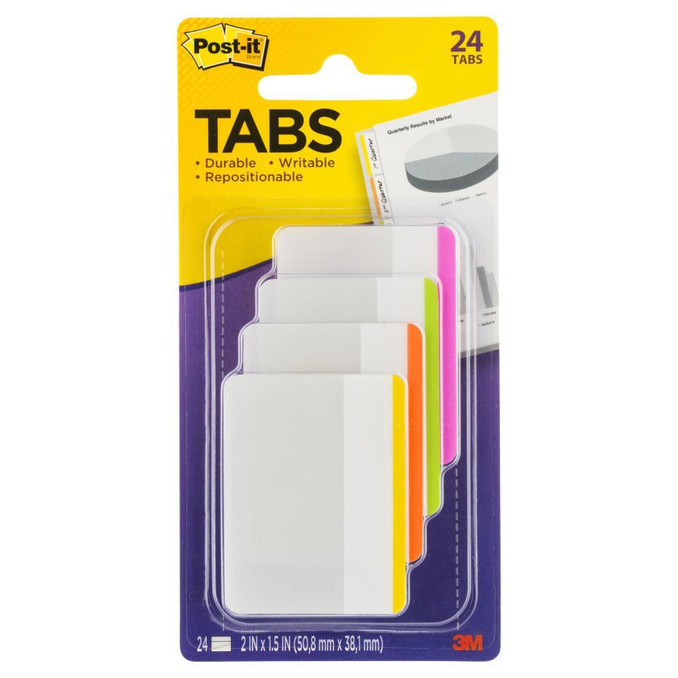 Post-It Filing Tabs: Assorted Fluoro Colours - 50.8 x 38.1mm