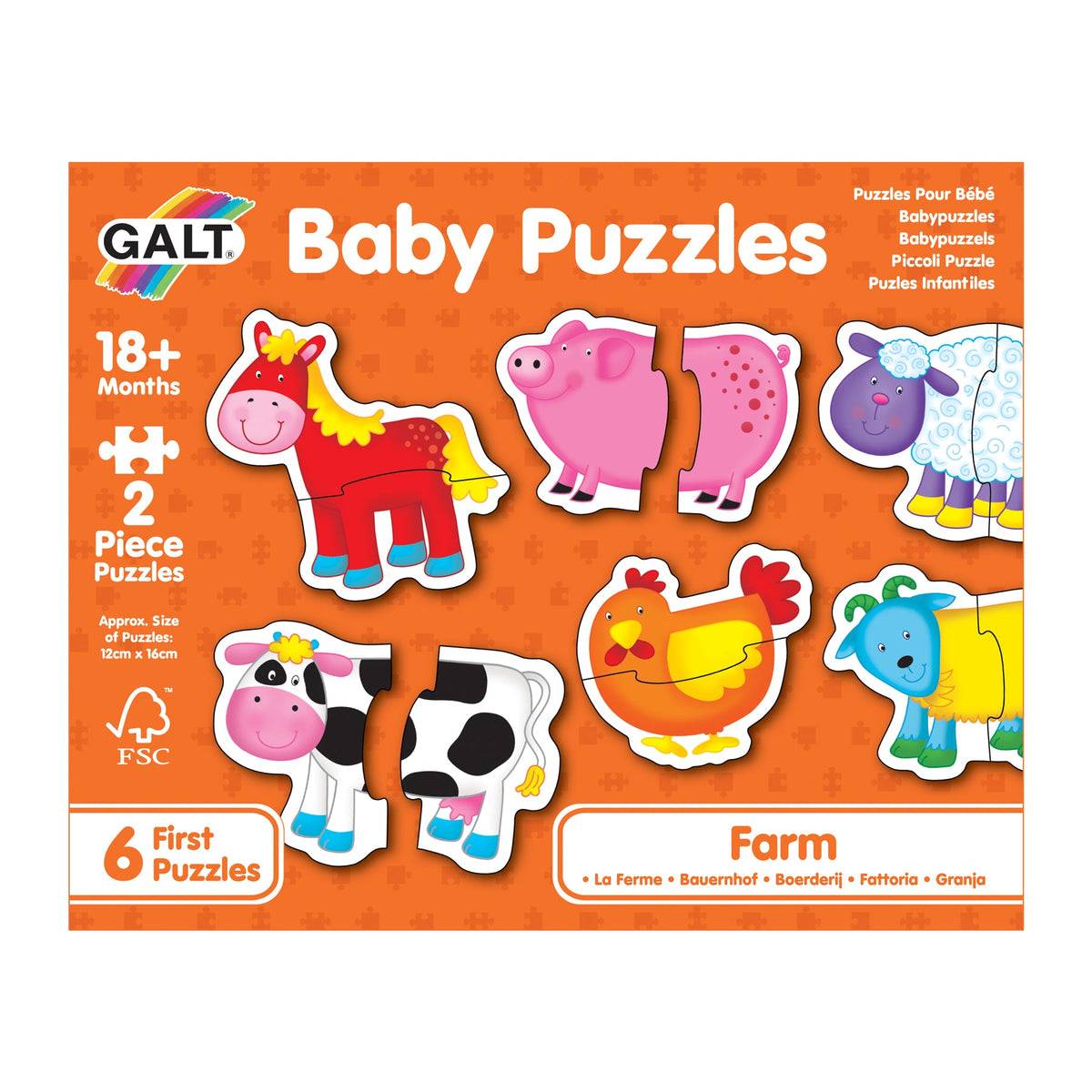 Galt - Baby Puzzles - Farm 2 Pieces