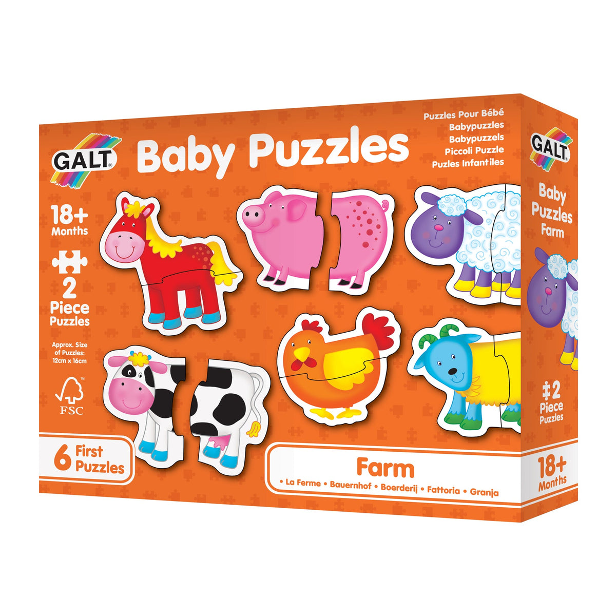Galt - Baby Puzzles - Farm 2 Pieces