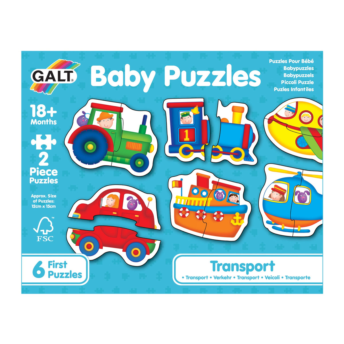Galt - Baby Puzzles - Transport 2 Pieces
