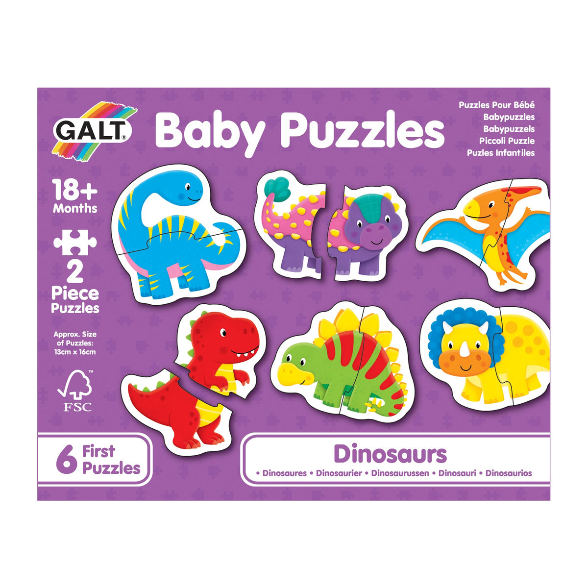 Galt - Baby Puzzles - Dinosaurs 2 Pieces