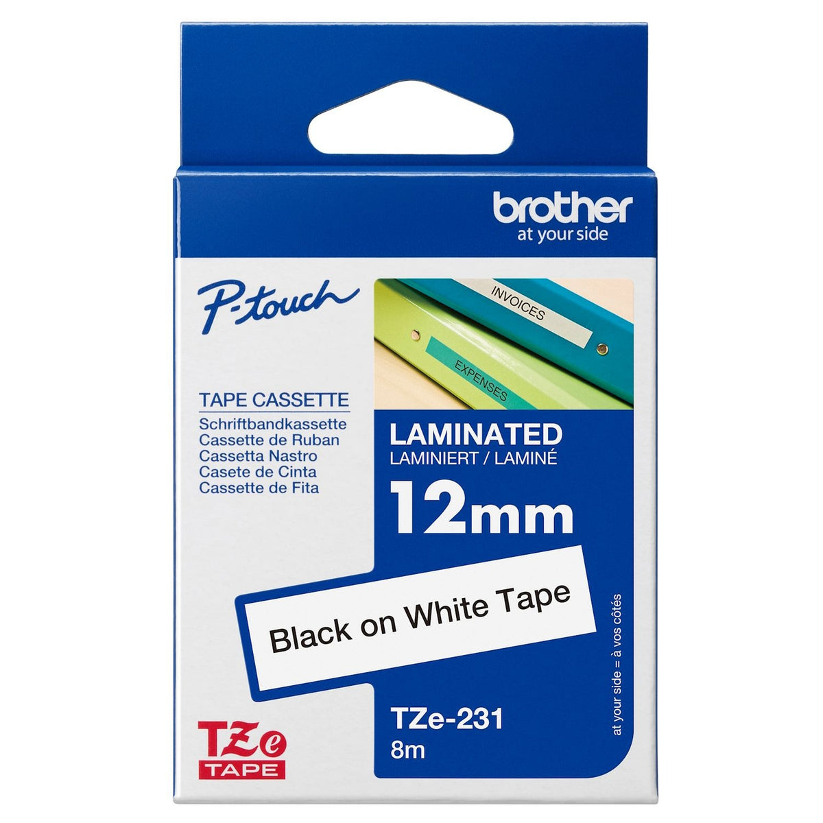 Brother TZe-231 Label Tape 12mm x 8m - Black on White