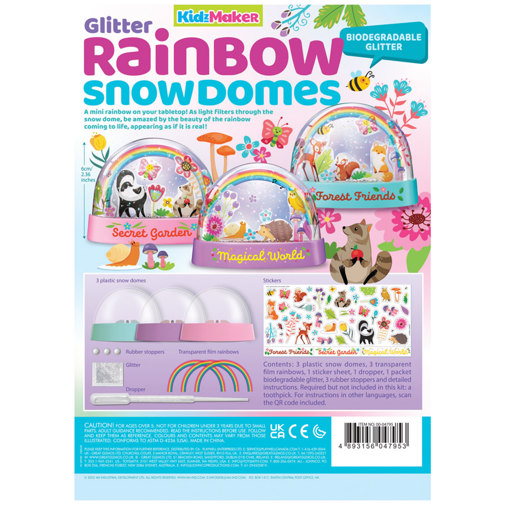 4M KidzMaker - Mini Glitter Rainbow Water Domes - view 2