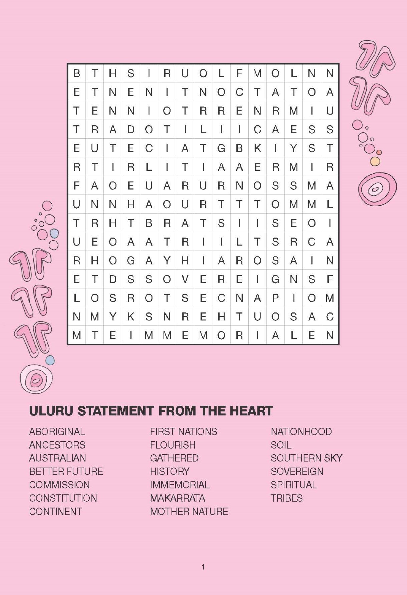 Aboriginal Art Puzzle Book - Word Search — inside page 2