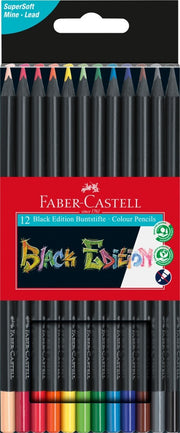 Faber-castell Pencils Coloured - Black Edition (Pack of 12)