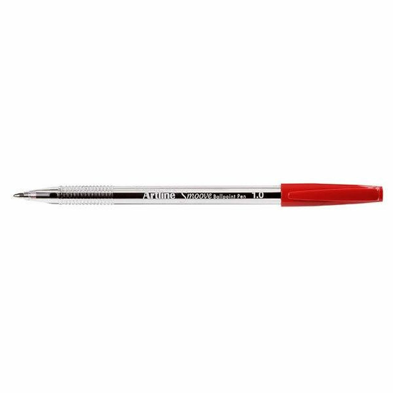 Artline Smoove Ballpoint Pens - 1.0mm Red (Pack of 12)
