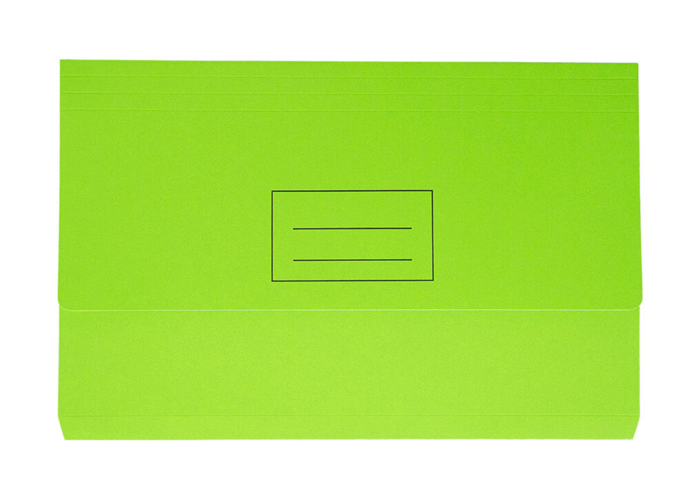 Stat Document Wallet - Foolscap Board: Lime (Pack of 25)