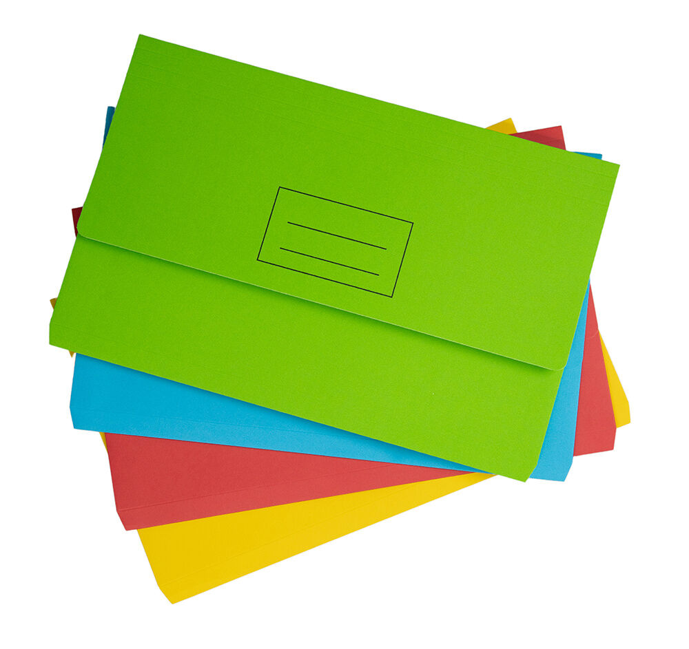 Stat Document Wallet - Foolscap Board: Assorted Colours (Pack of 25)