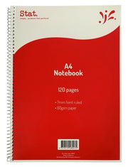 Stat Notebook - A4 60gsm (7mm Ruling) Board Cover Red: 120 Pages (Single)