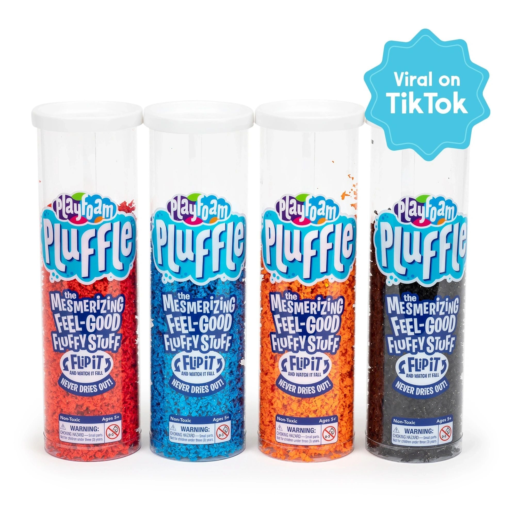 Playfoam Pluffle™ Black, Red, Blue, Orange 4-Pack