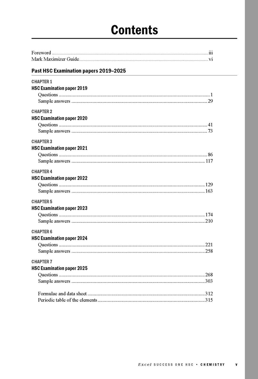 Excel Success One HSC Chemistry 2026 Edition — inside page 1
