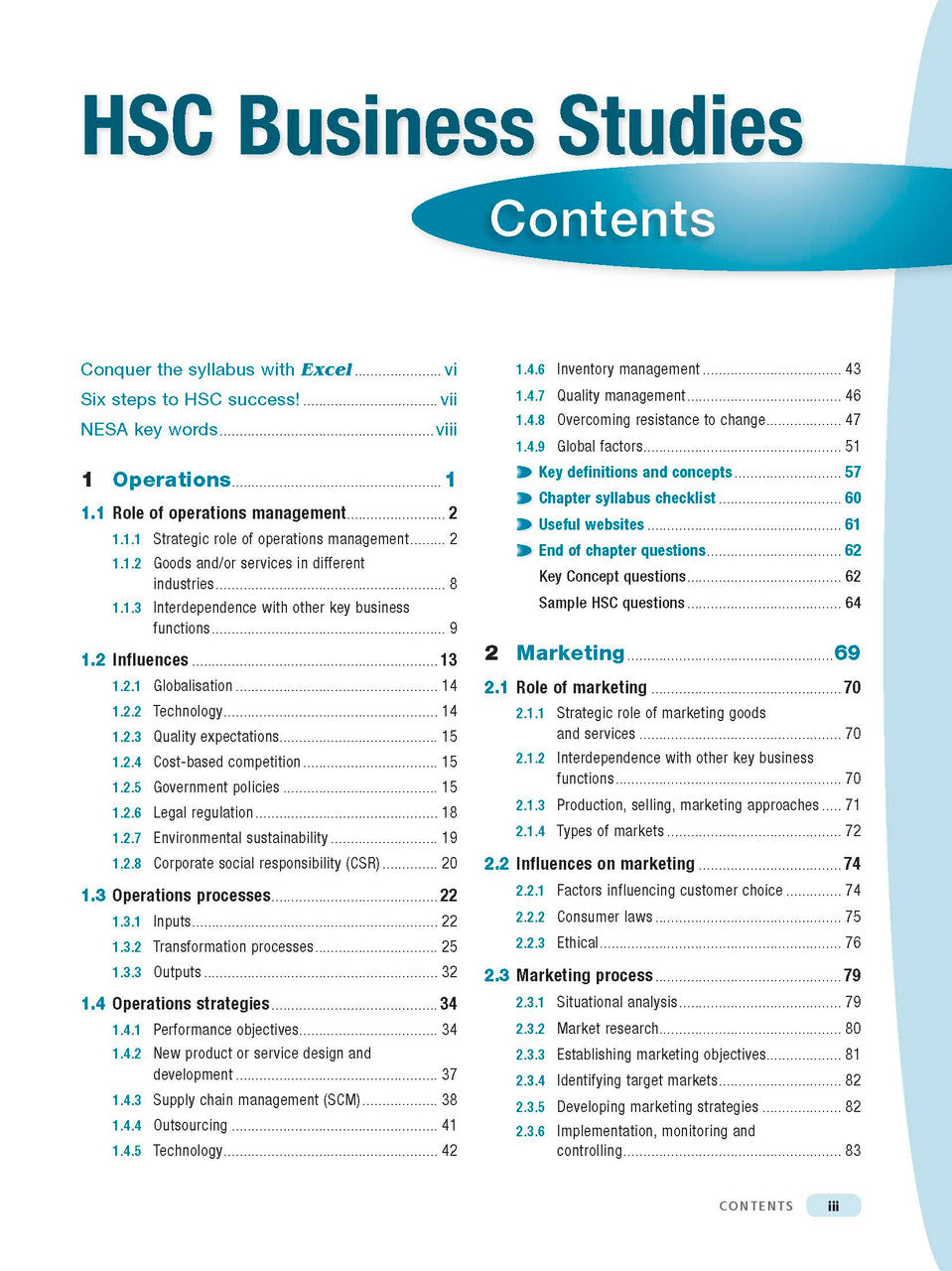 Excel HSC - Business Studies Study Guide — inside page 1