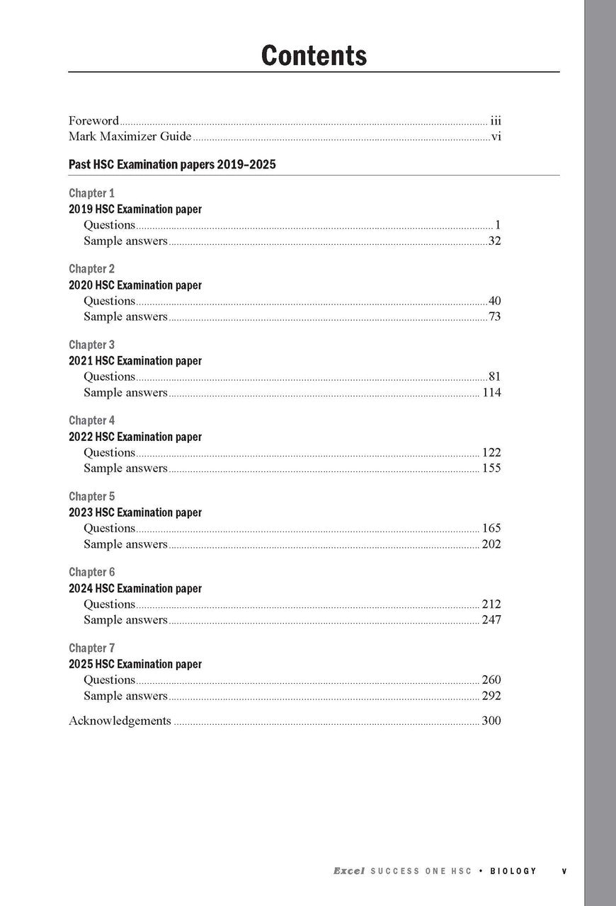 Excel Success One HSC Biology 2026 Edition — inside page 1