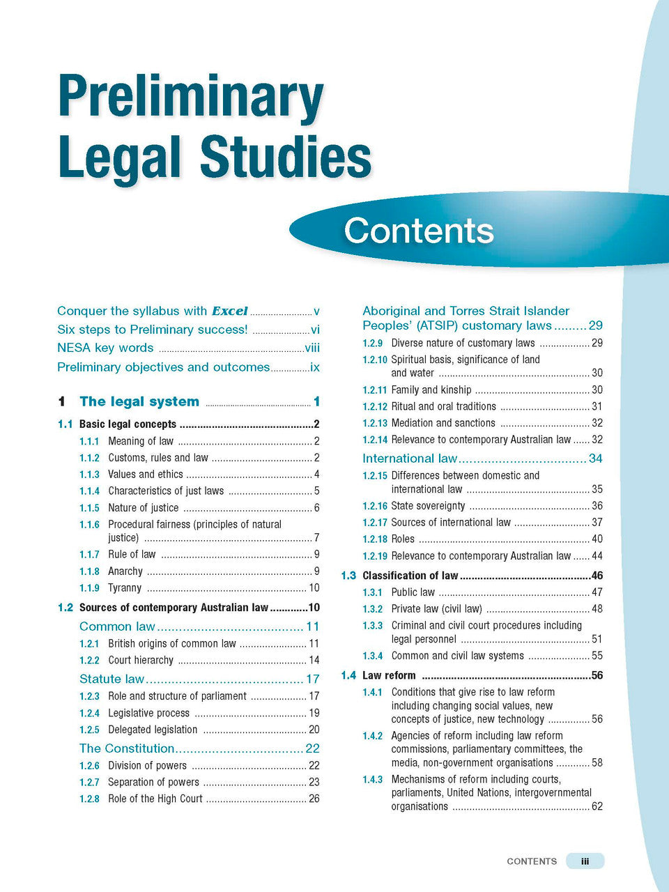 Excel Preliminary - Legal Studies Study Guide — inside page 1