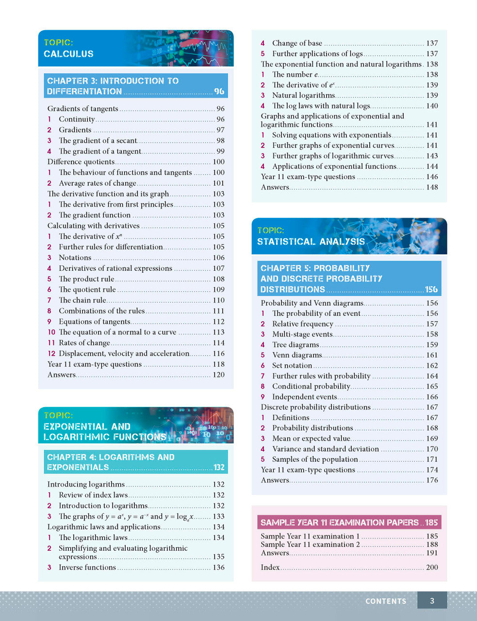 Excel Year 11 Mathematics Advanced Study Guide — inside page 2