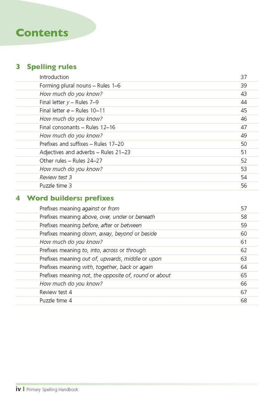 Excel Handbooks - Primary Spelling Years 3-6 — inside page 2