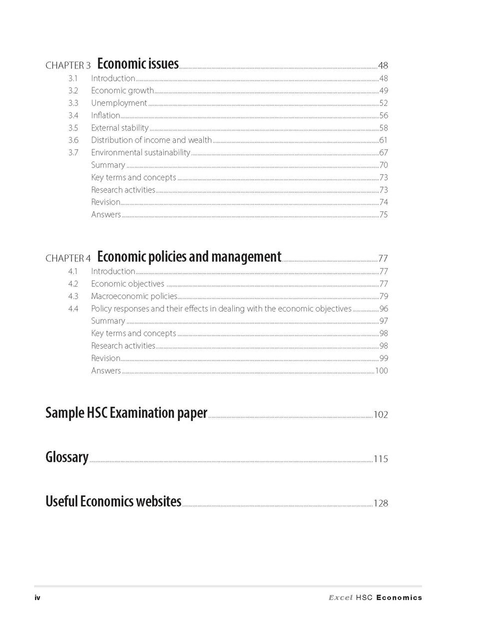 Excel HSC - Economics Study Guide with HSC Study Cards — inside page 2