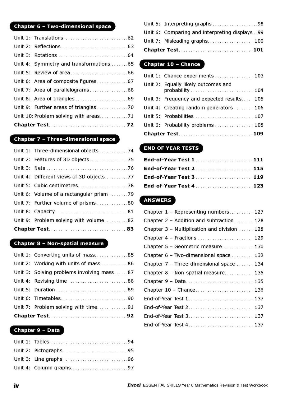 Excel Essential Skills - Year 6 Mathematics Revision & Test Workbook — inside page 2