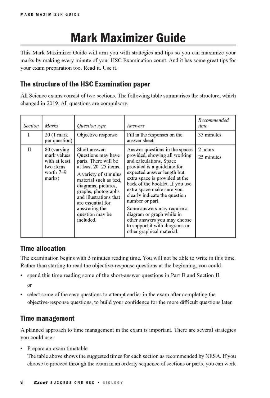 Excel Success One HSC Biology 2026 Edition — inside page 2