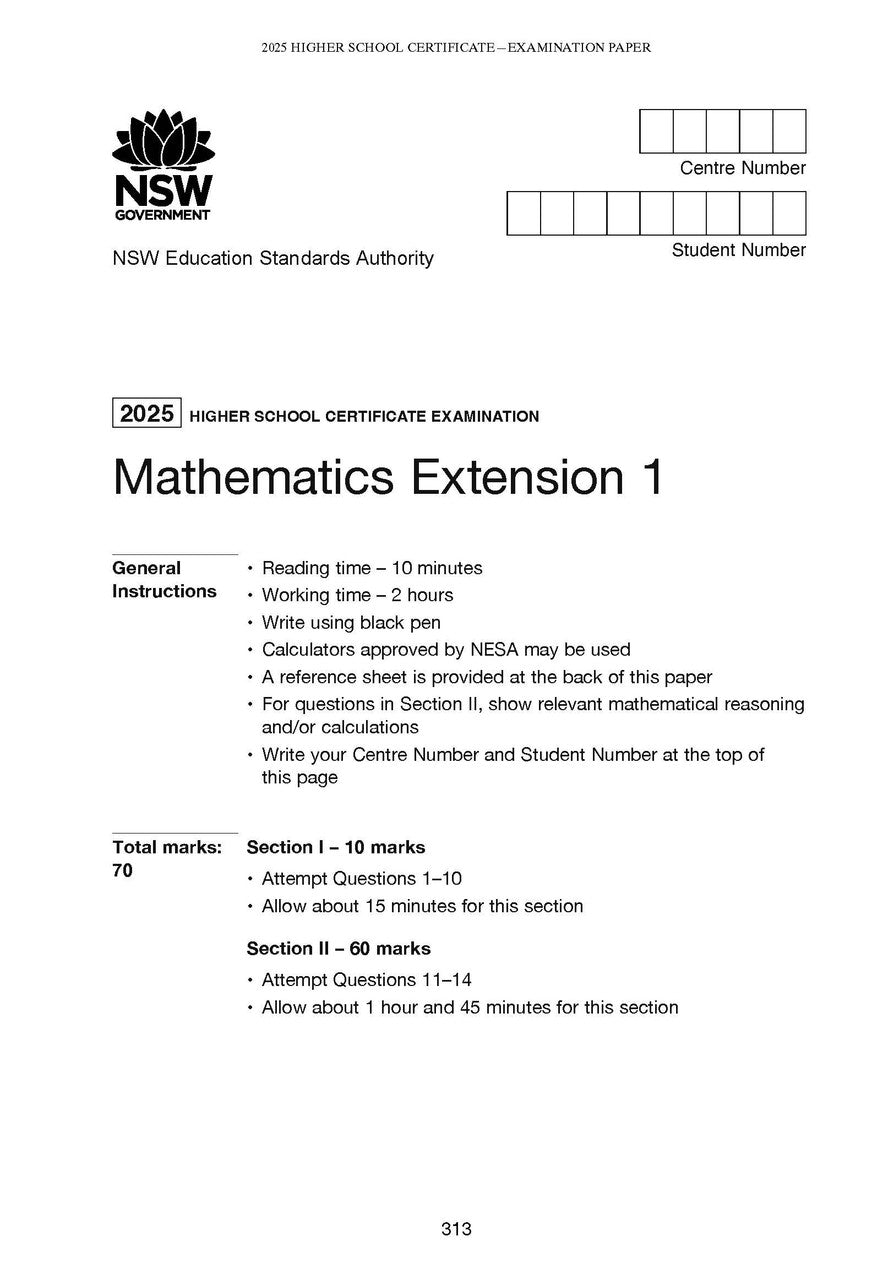 Excel Success One HSC Mathematics Extension 1 2026 Edition — inside page 2
