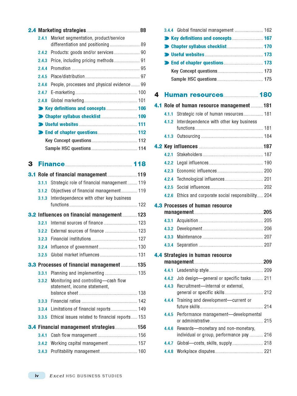 Excel HSC - Business Studies Study Guide — inside page 2