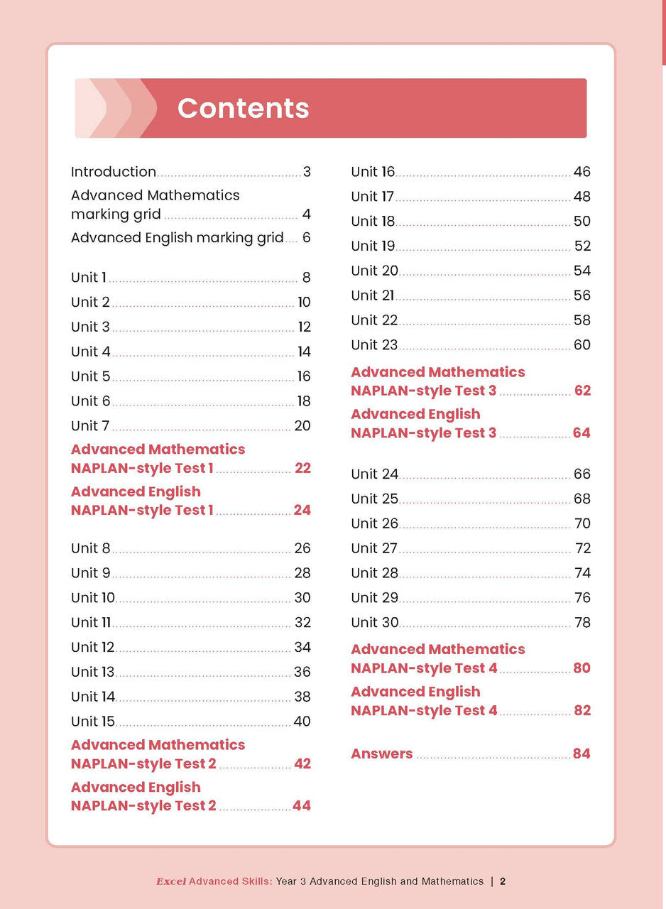 Excel Advanced Skills - Advanced English and Mathematics Year 3 – inside page 2