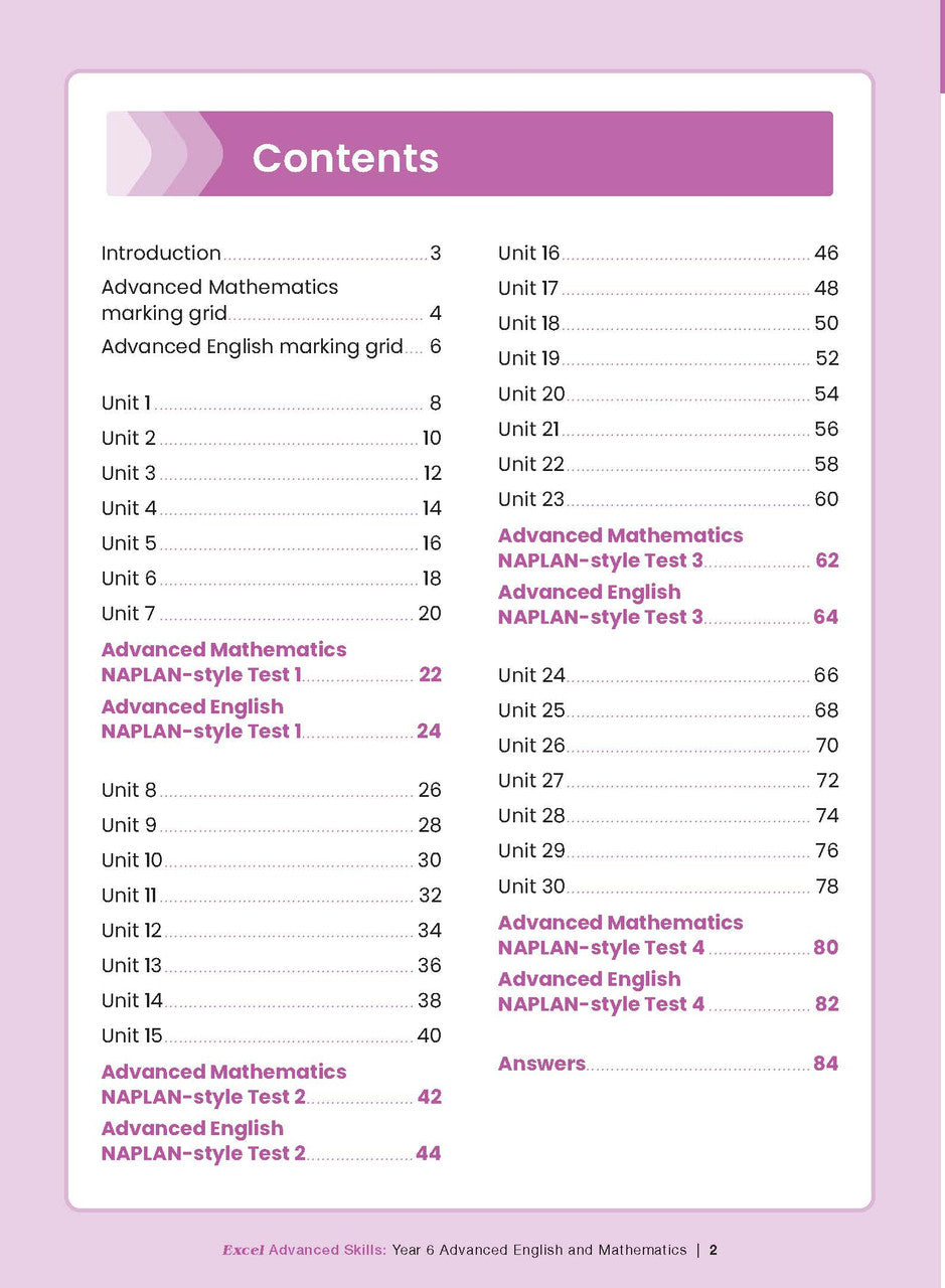 Excel Advanced Skills - Advanced English and Mathematics Year 6 – inside page 2