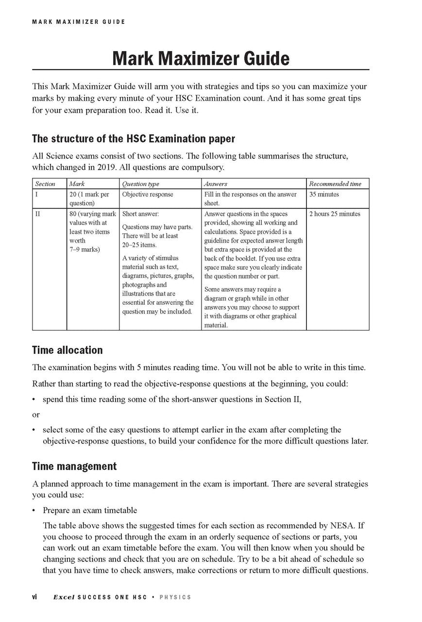 Excel Success One HSC Physics 2026 Edition — inside page 3