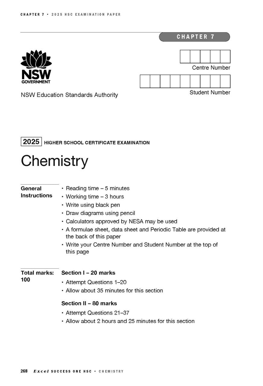 Excel Success One HSC Chemistry 2026 Edition — inside page 3
