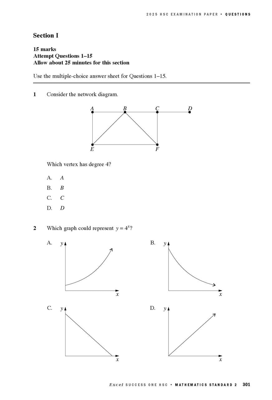 Excel Success One HSC Mathematics Standard 2 2026 Edition — inside page 3