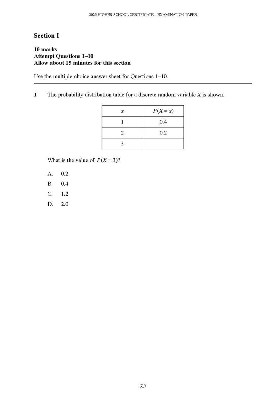 Excel Success One HSC Mathematics Advanced 2026 Edition — inside page 3