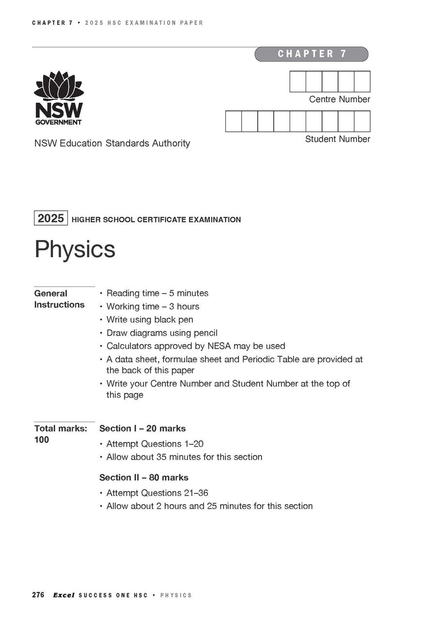 Excel Success One HSC Physics 2026 Edition — inside page 4